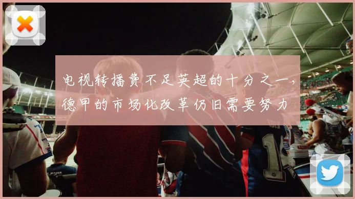 电视转播费不足英超的十分之一，德甲的市场化改革仍旧需要努力